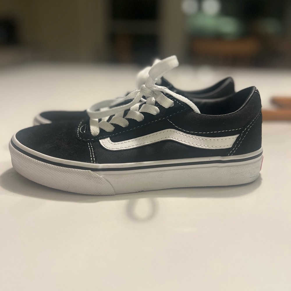 Vans Kids Classic Black and White Sneakers